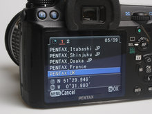 Pentax O-GPS1 Preset Destinations