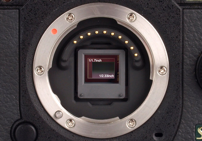 Pentax Q10 Sensor Size Comparison Closeup
