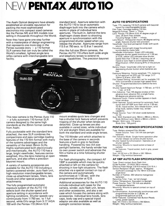 New Pentax Auto 110 Article